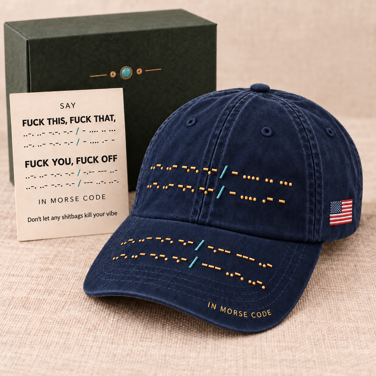 Secret Attitude Morse Code Cap