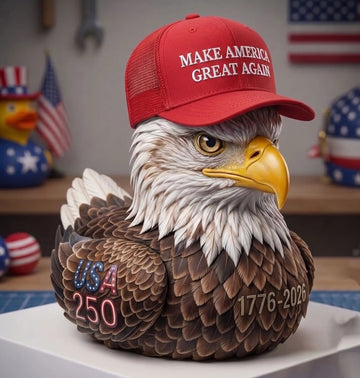 USA 250th Anniversary Bald Eagle Patriotic Duck Figurine