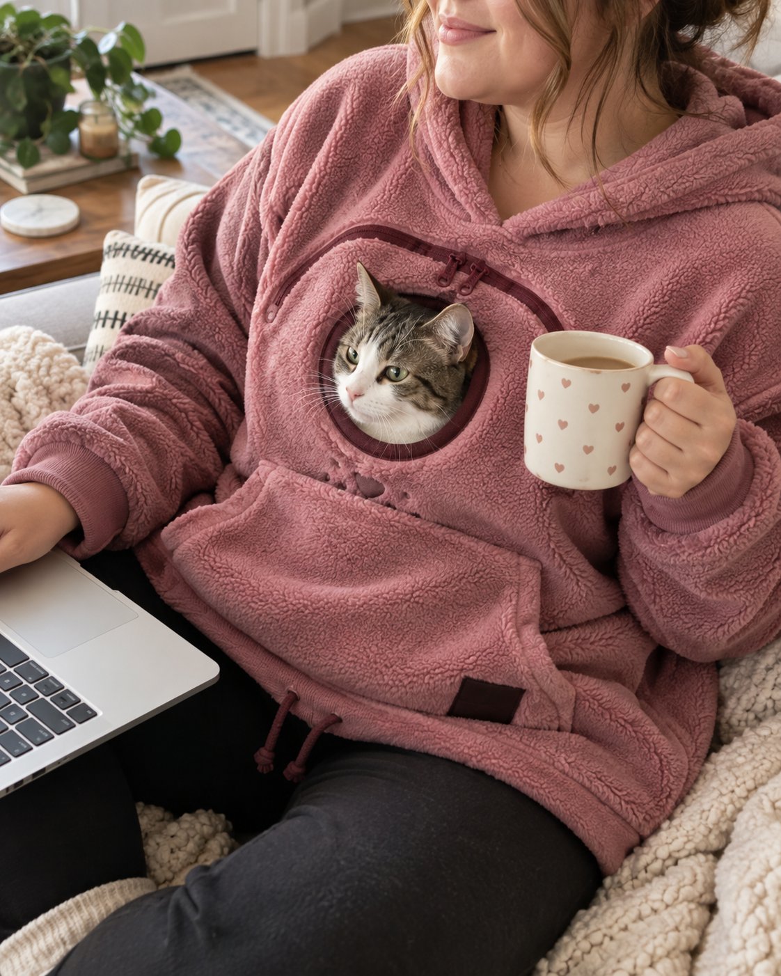 Cozy Pet Carrier Hoodie — Built-In Pouch for Cats & Small Dogs