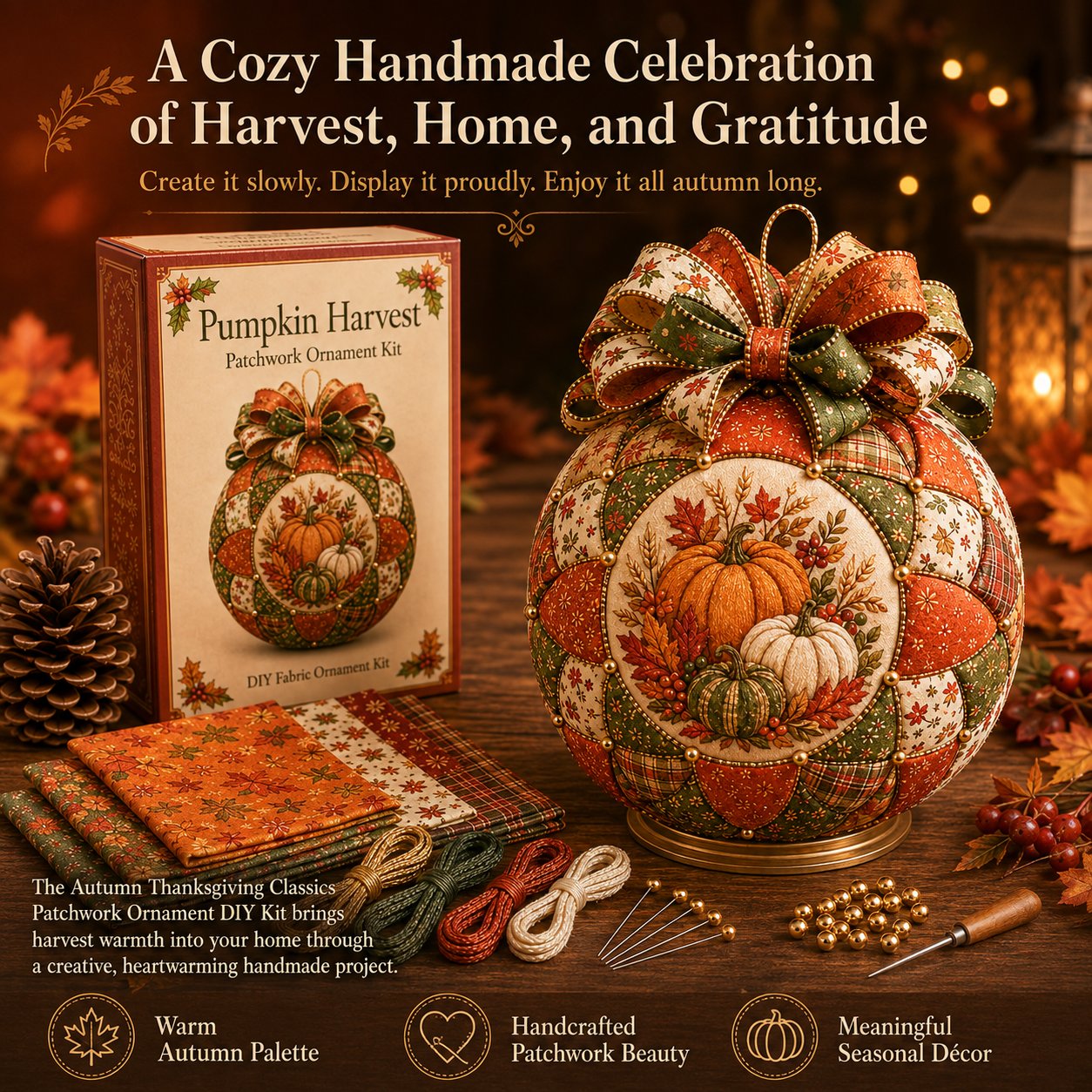 Autumn Thanksgiving Classics Patchwork Ornament DIY Kit