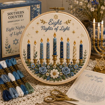 Hanukkah DIY Embroidery Kit – Beautiful Festival of Lights Designs