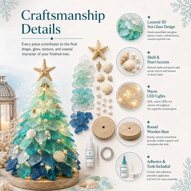 Beginner-Friendly DIY 3D Lighted Sea Glass-Style Art Kit Collection