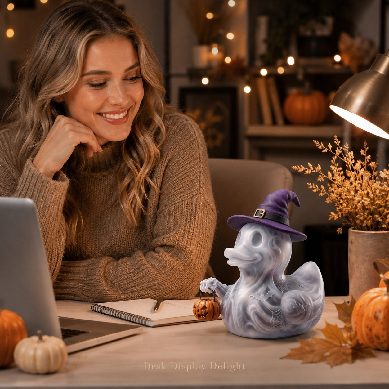 Halloween 2026 Spooky Ghost Witch Duck Figurine