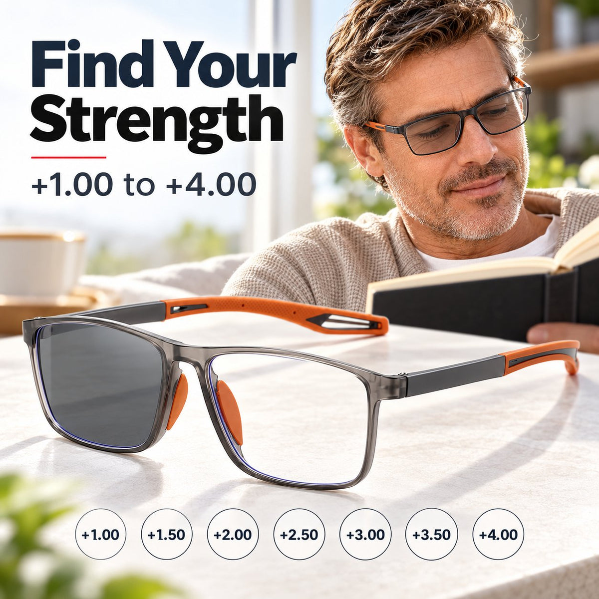Photochromic Progressive Reading Glasses