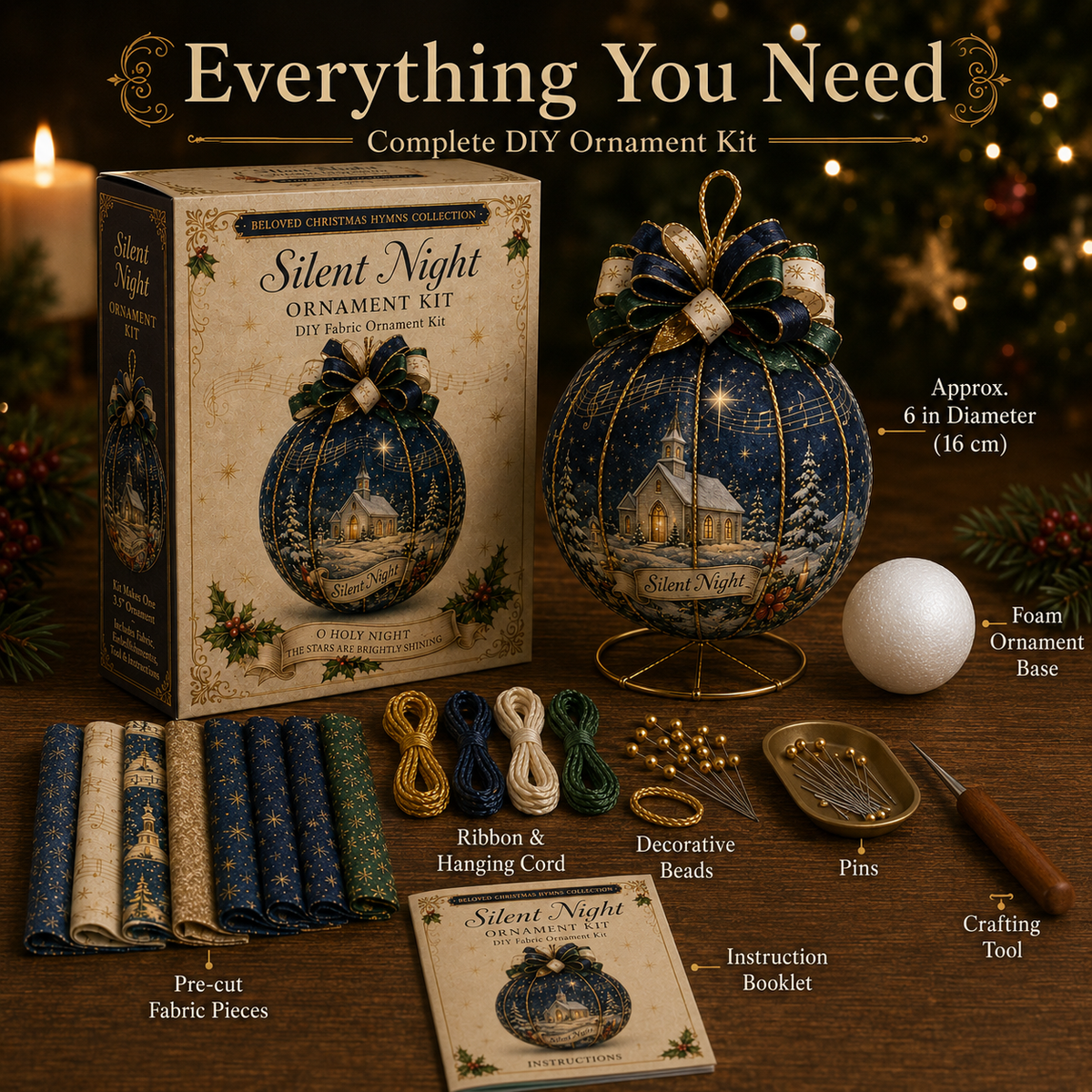 Beloved Christmas Hymns DIY Fabric Ornament Kit