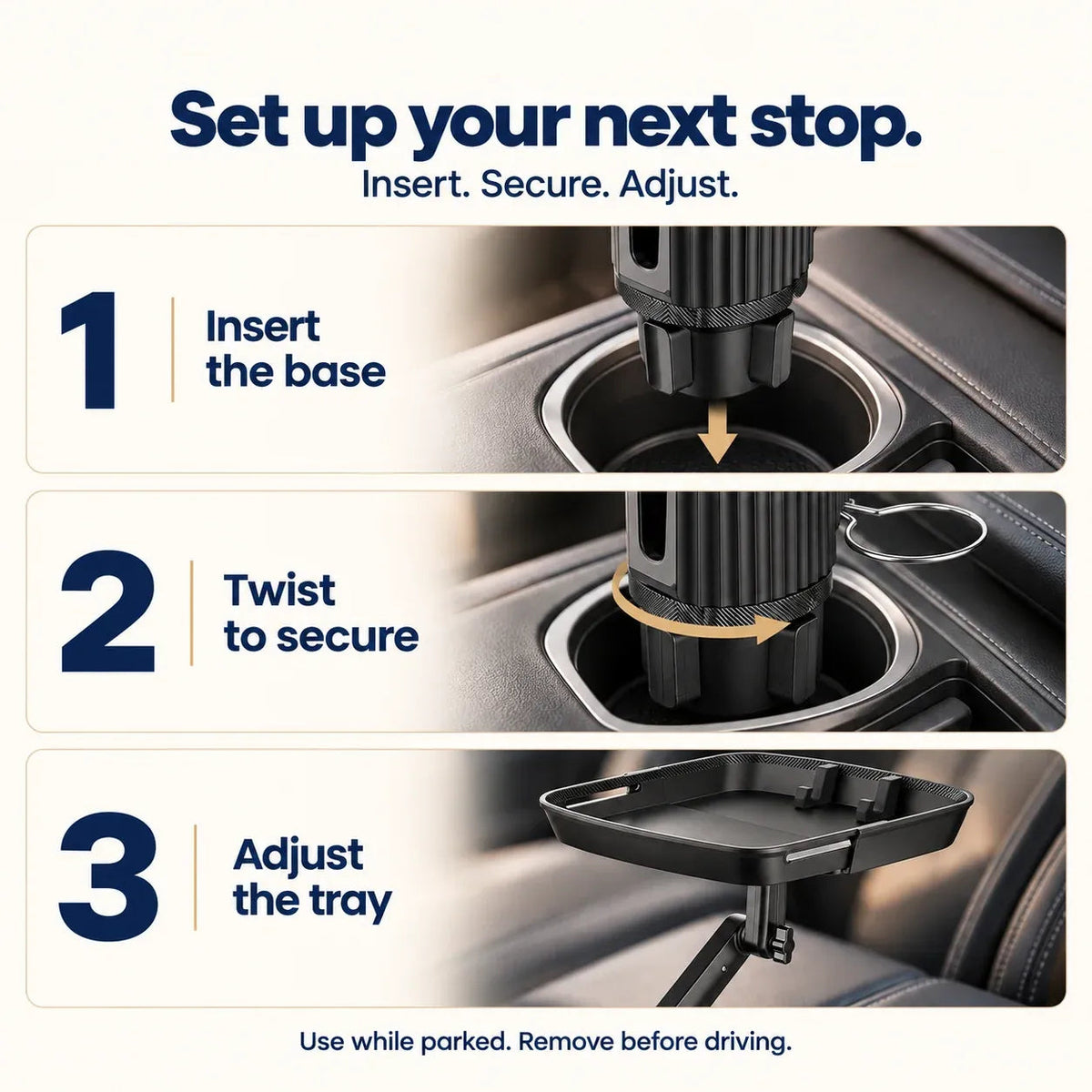 Universal 360° Swivel Car Cup Holder Tray