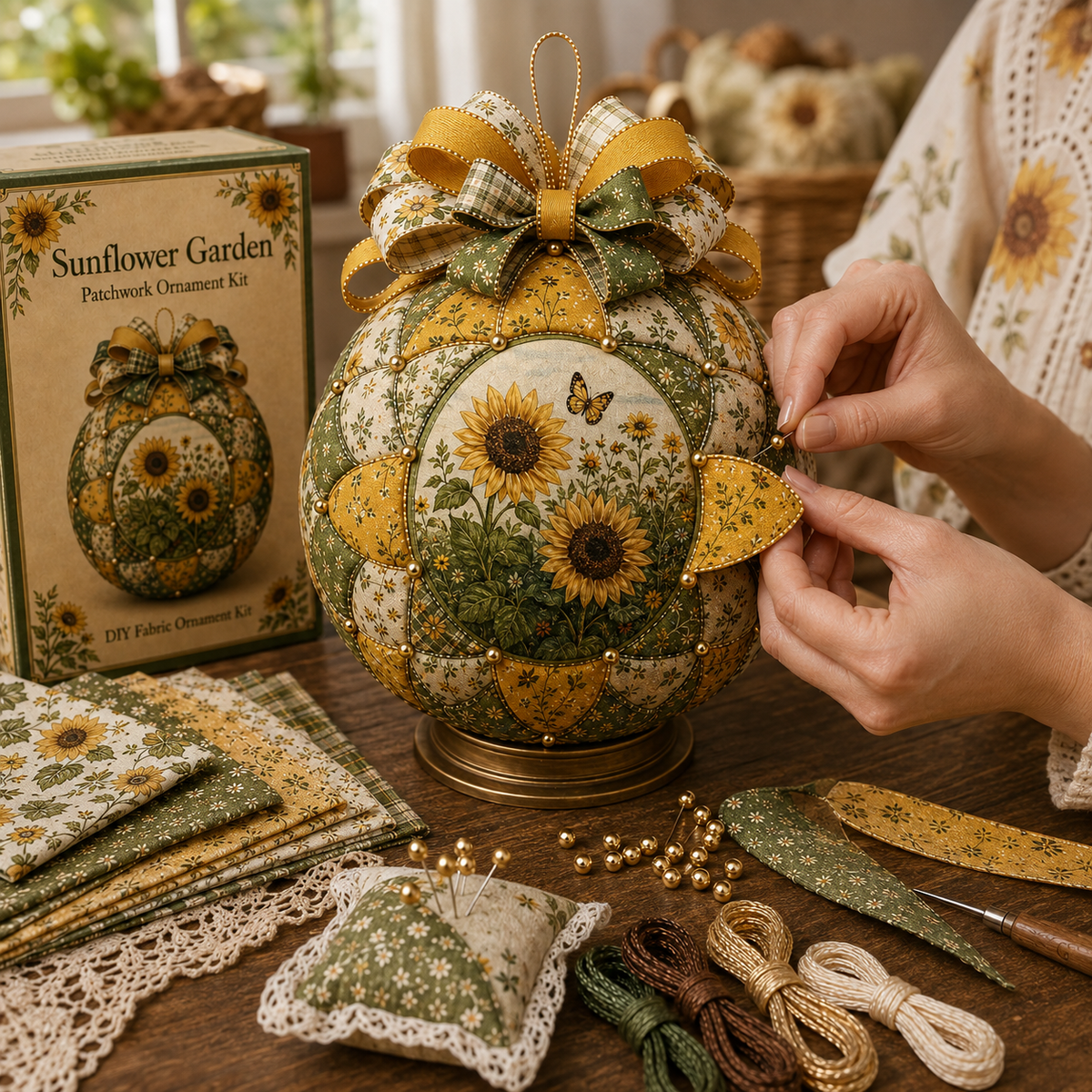 Garden & Birds Patchwork Ornament DIY Kit