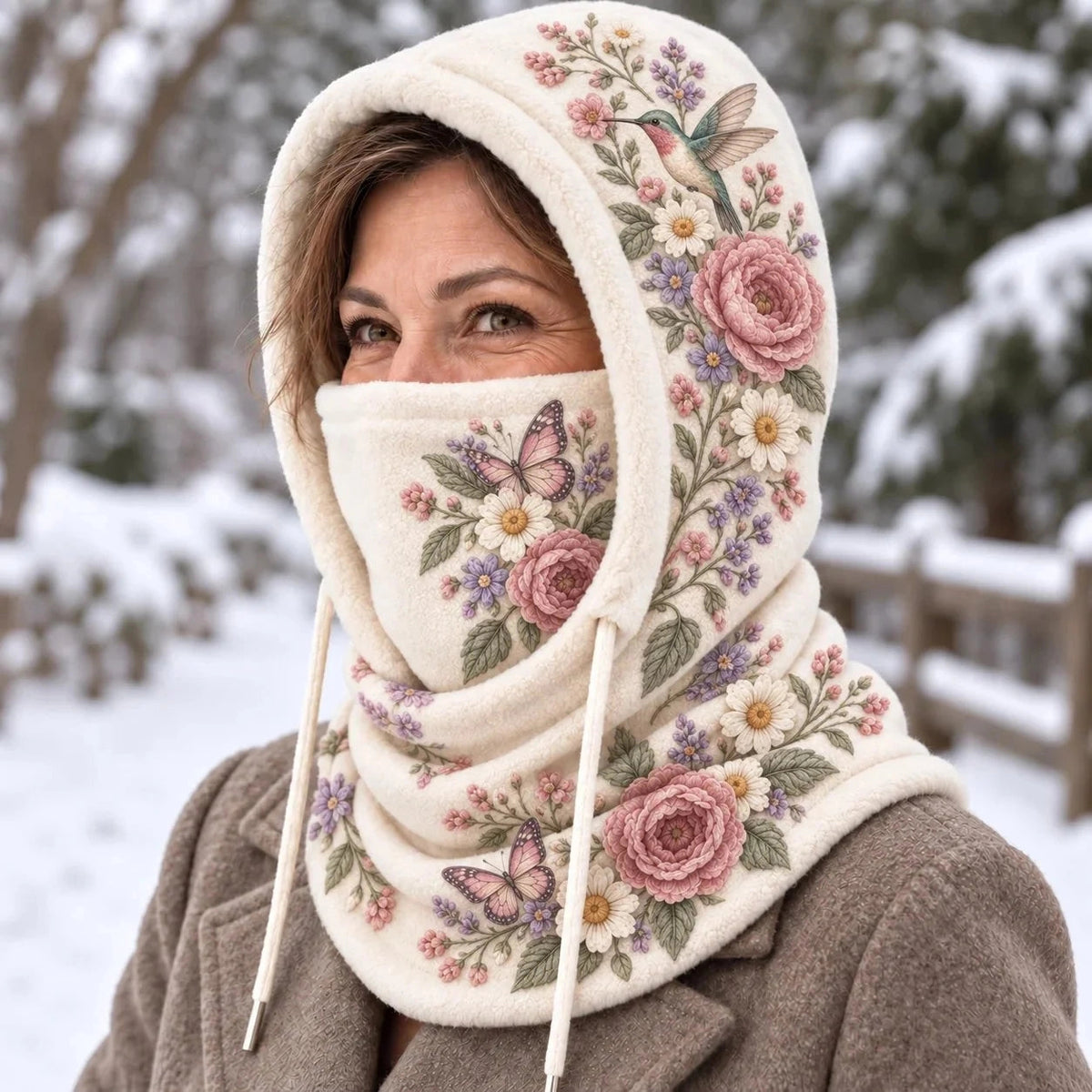 Women’s Floral 3-in-1 Winter Hood