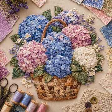 Premium Floral Basket Patchwork DIY Kit