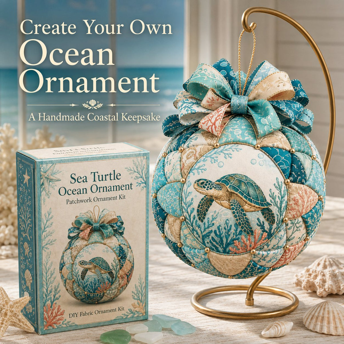 Beginner-Friendly DIY Ocean Treasures Patchwork Ornament Kit Collection