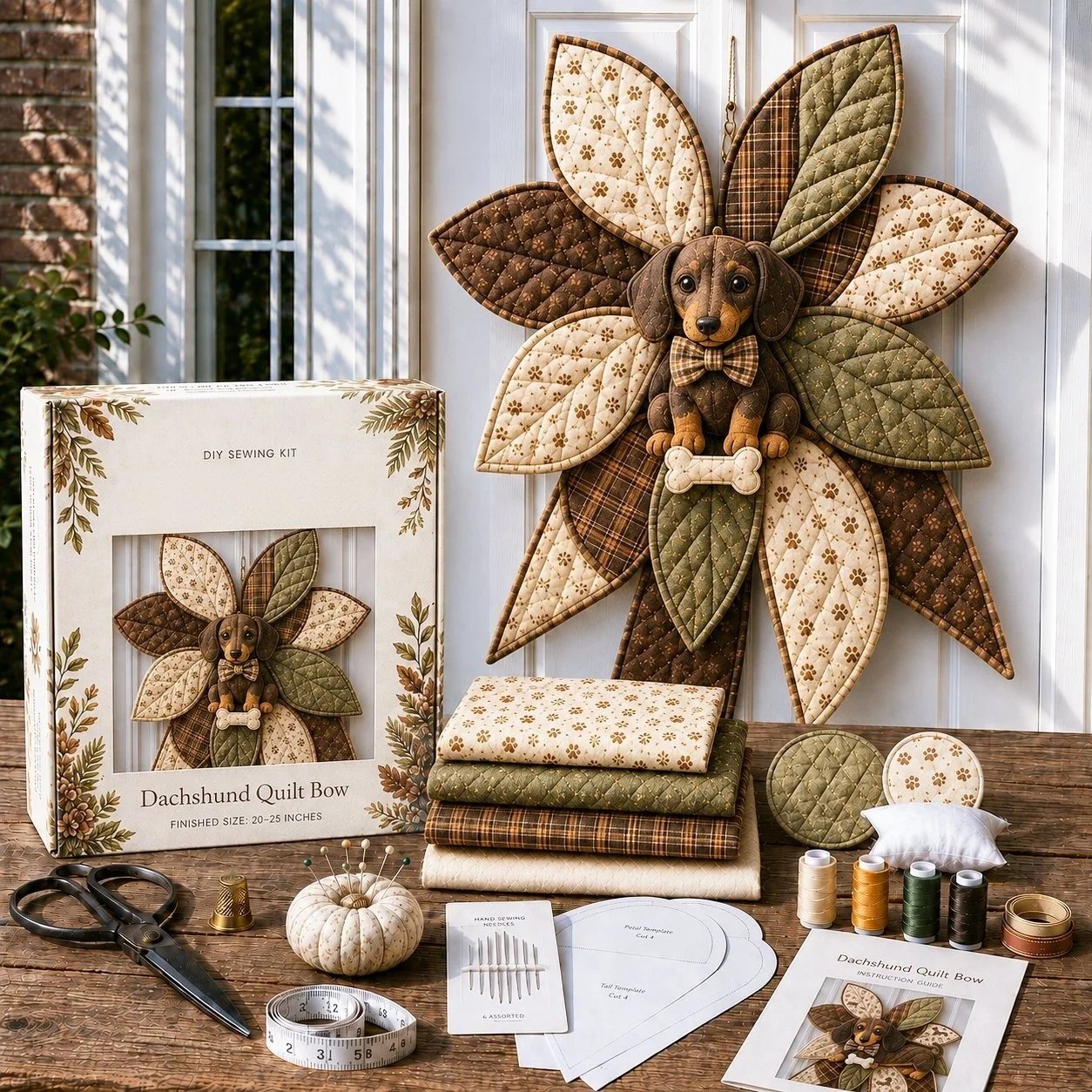 DIY Quilted Animal Door Hanging Sewing Kit