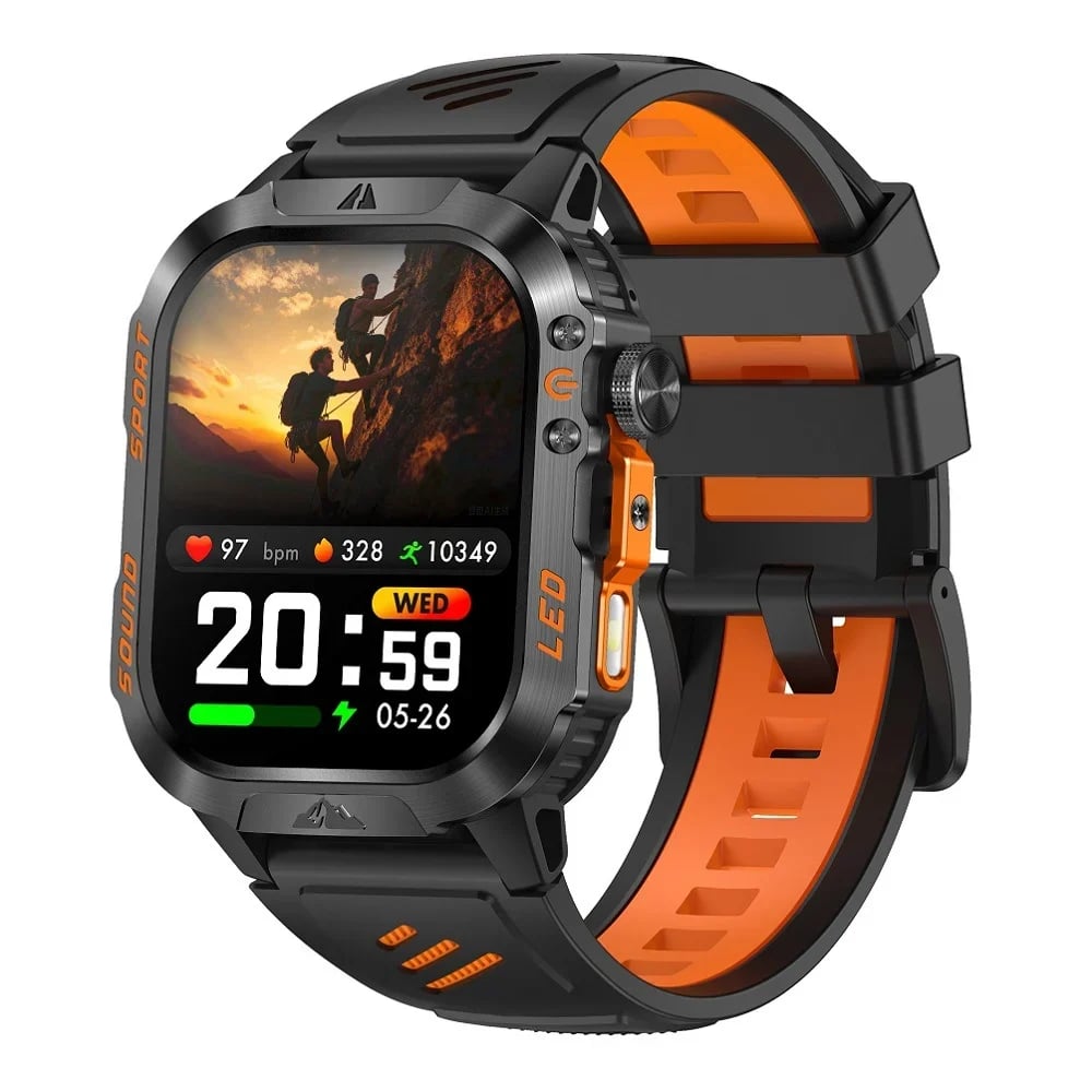 Outdoor-Inspired Smartwatch with Flashlight & Calling