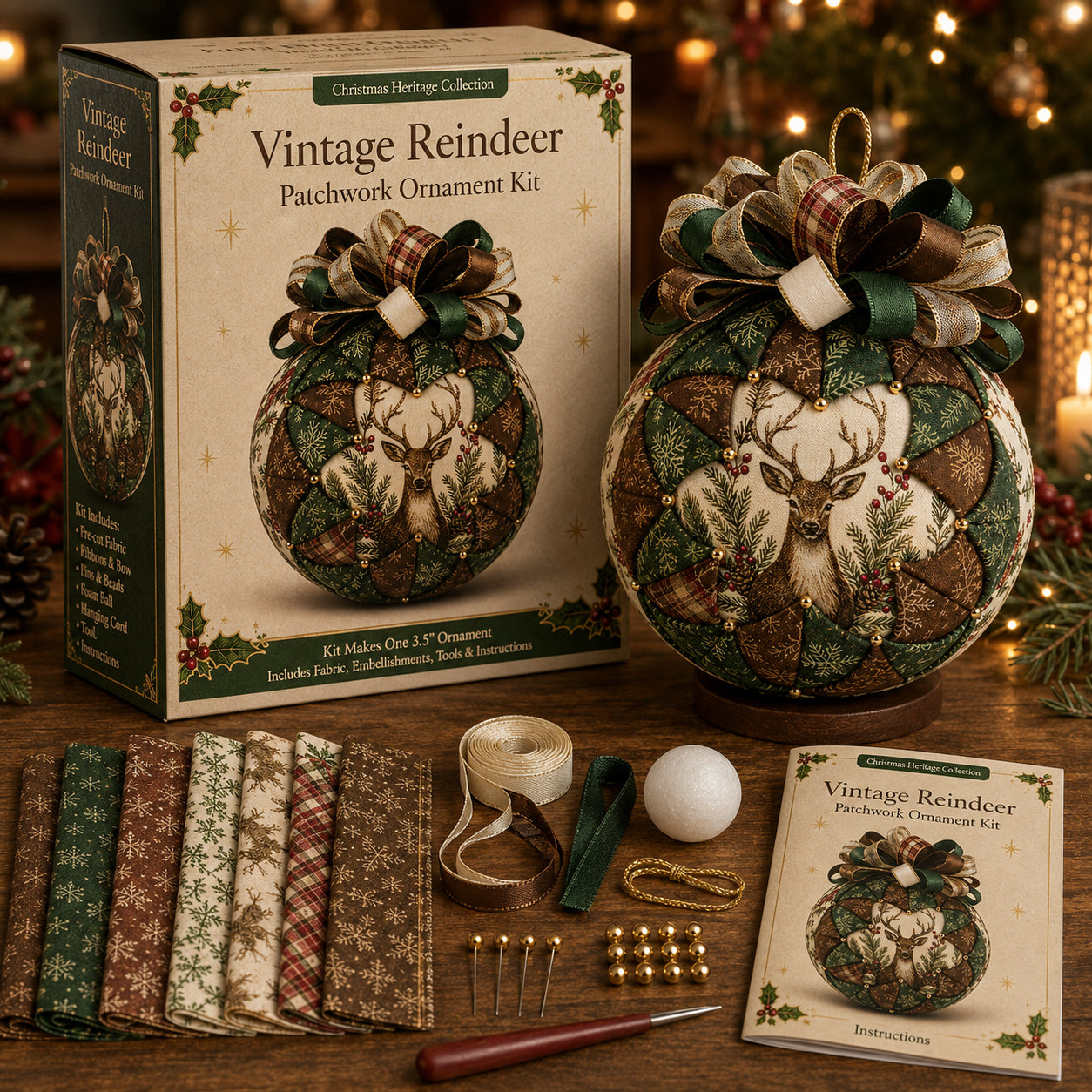 DIY Christmas Patchwork Ornament Kit