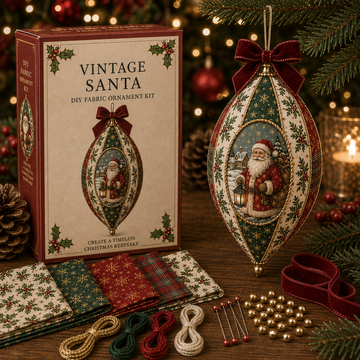Vintage Christmas Fabric Ornament DIY Kit