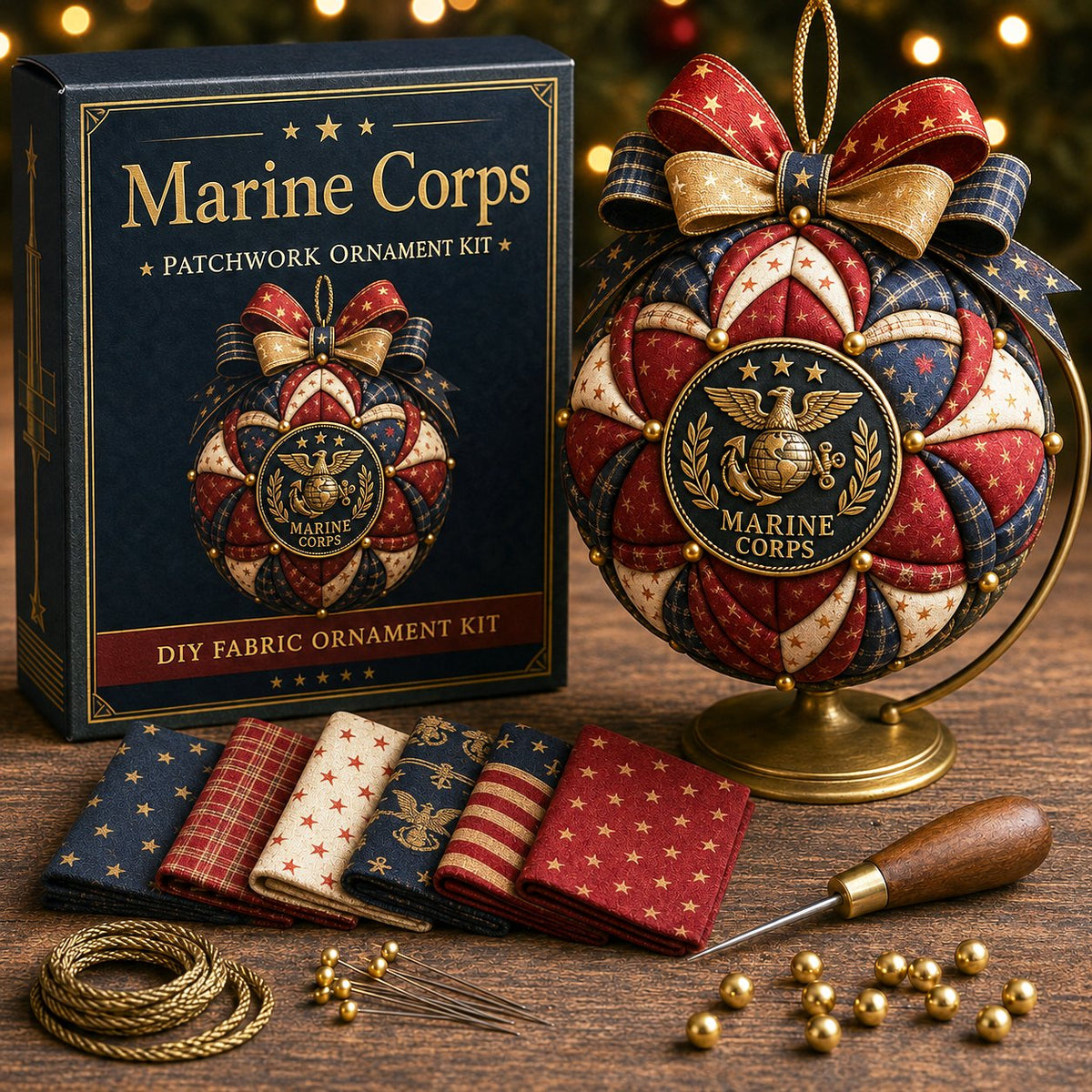 Patriotic & Military Tribute Patchwork Ornament DIY Kit