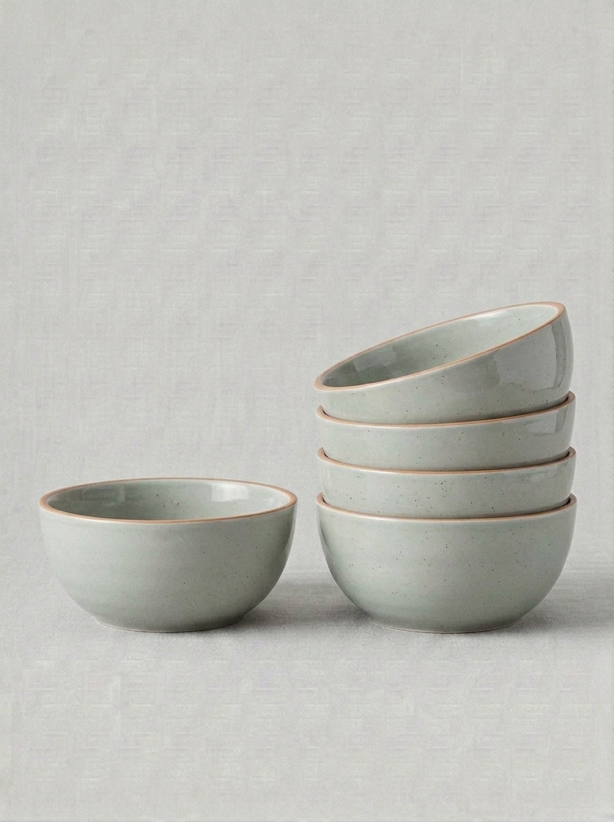 Light Beige Stoneware Cereal Bowl Set