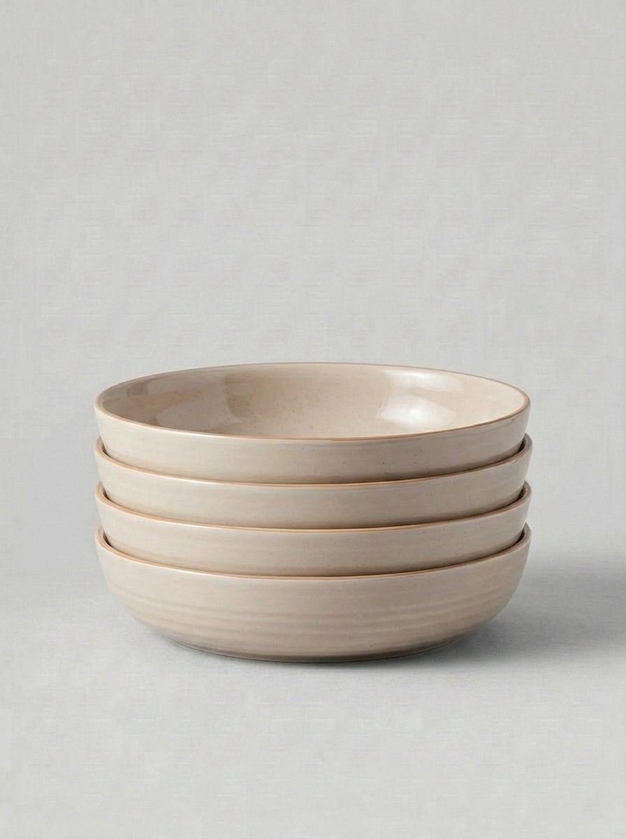 Light Sage Green Stoneware Pasta Bowl Set