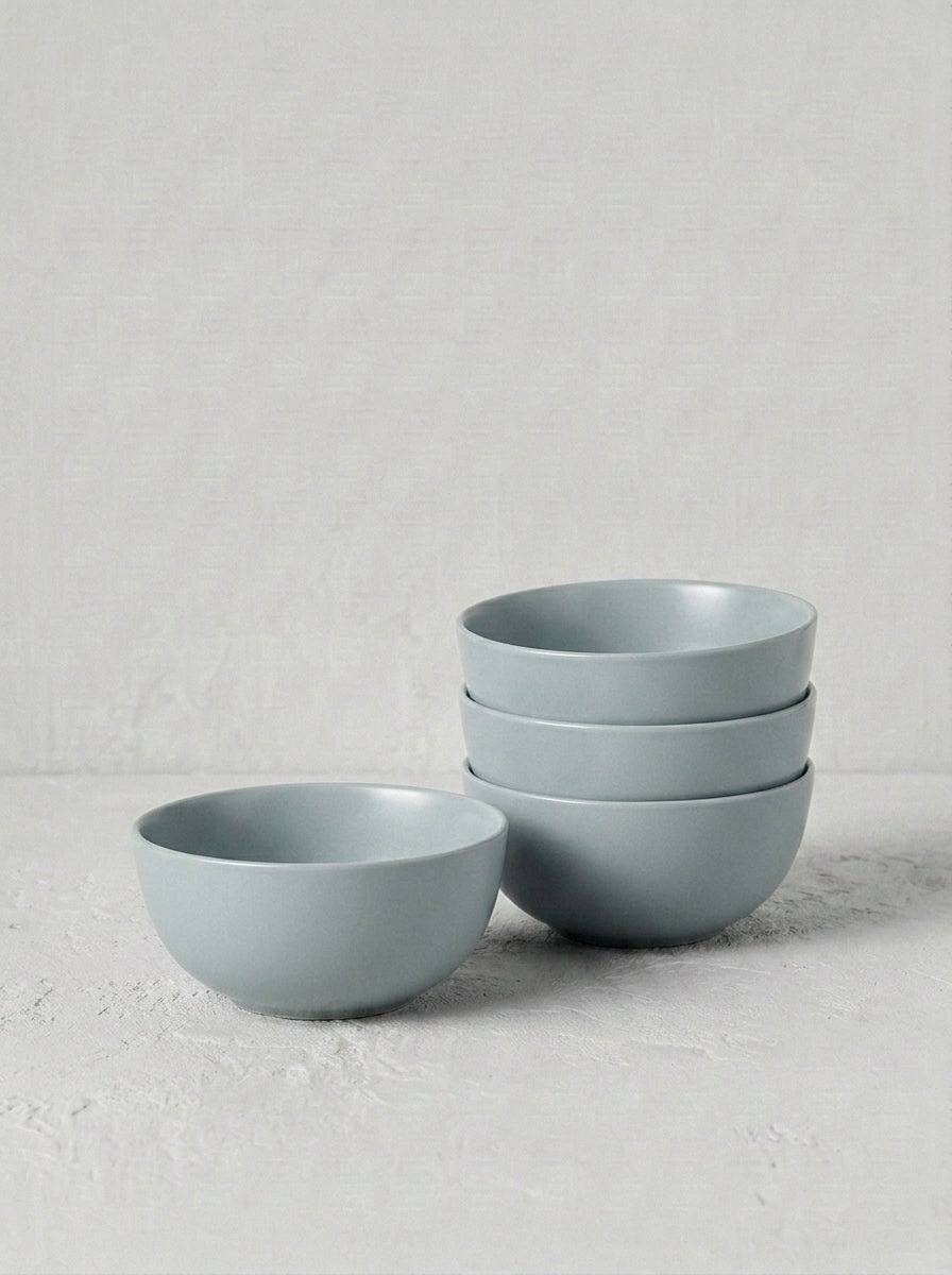 Matte Black Stoneware Cereal Bowl Set