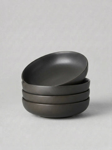 Modern Matte Black Ramen Pasta Bowl Set