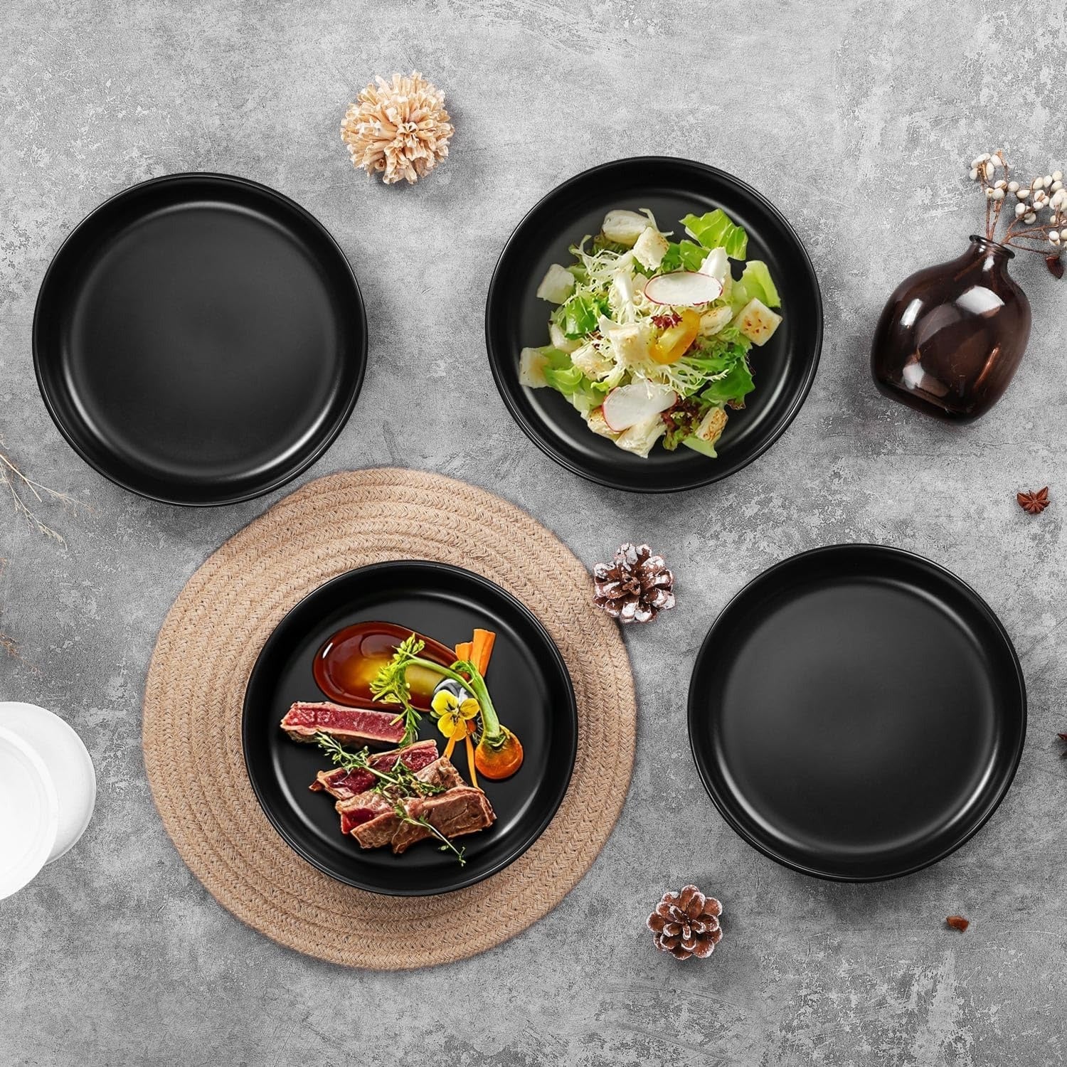33oz Milky White Ceramic Pasta Salad Bowls