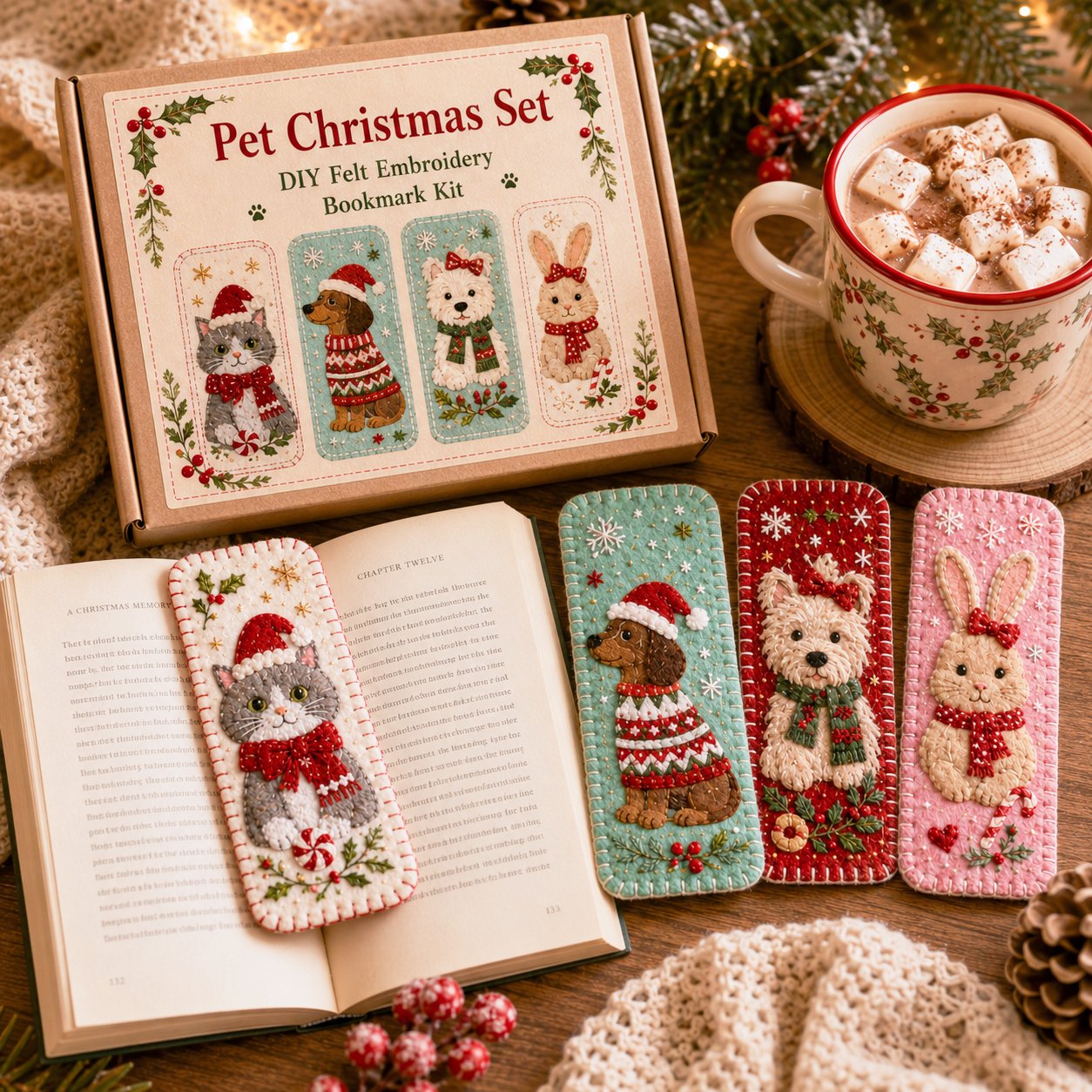 DIY Felt Embroidery Bookmark Kit