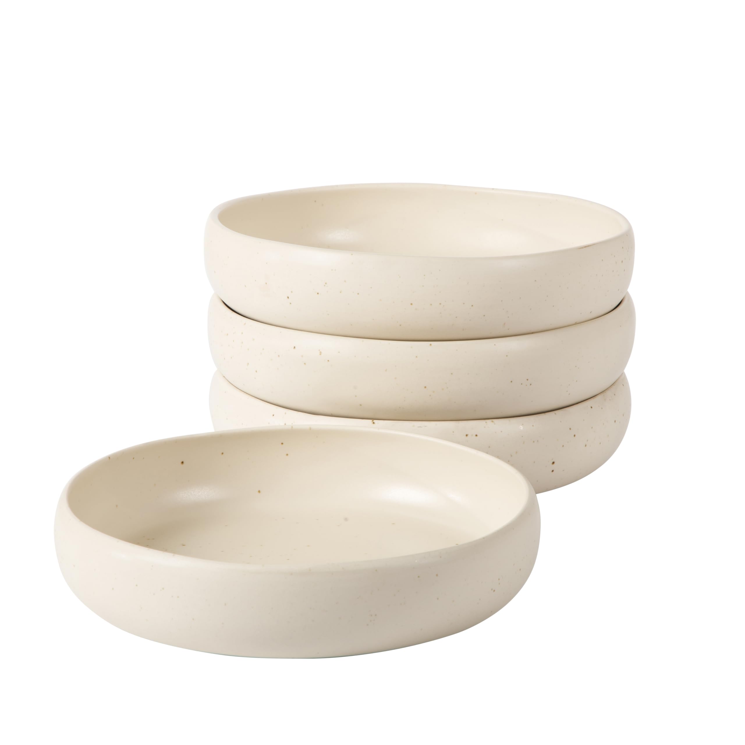 4-Piece Meal & Pasta Bowl Set – Sea Salt White Stoneware