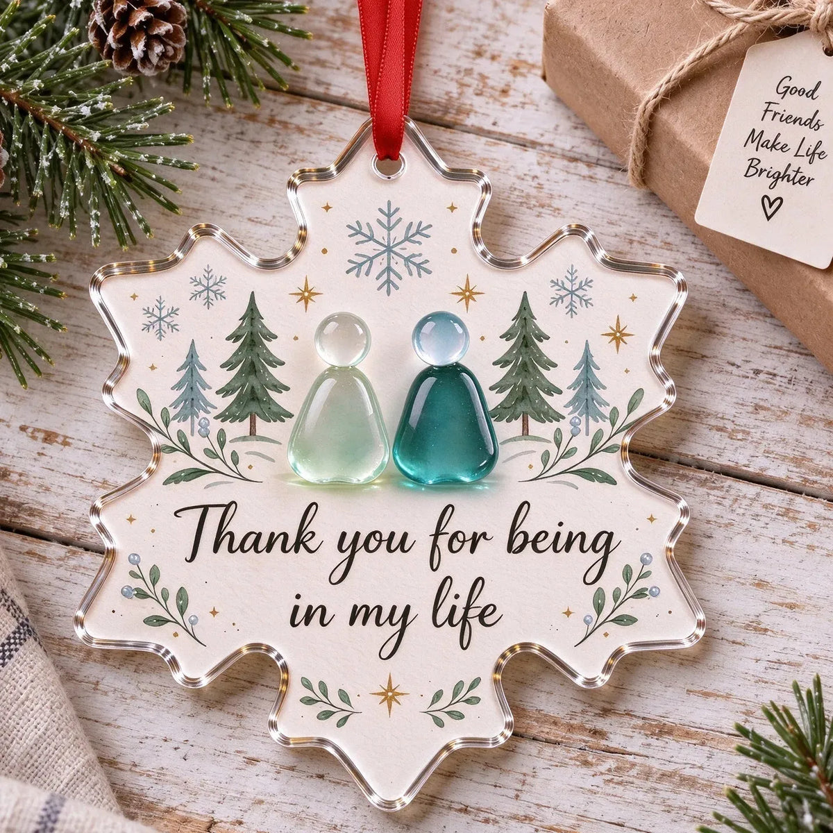 Handcrafted Snowflake Sea Glass Keepsake Ornament