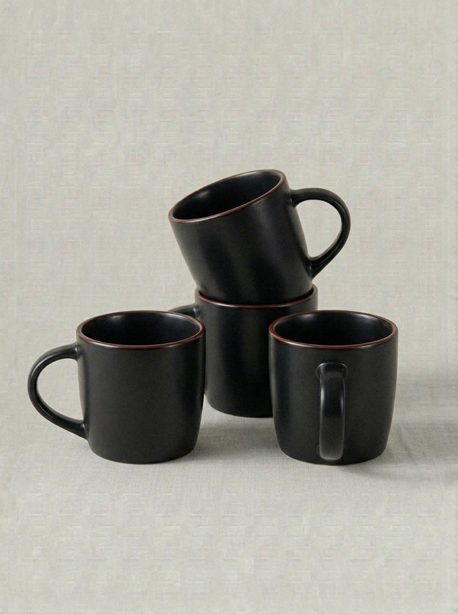 Stoneware Coffee Mug Set in Classic Blue