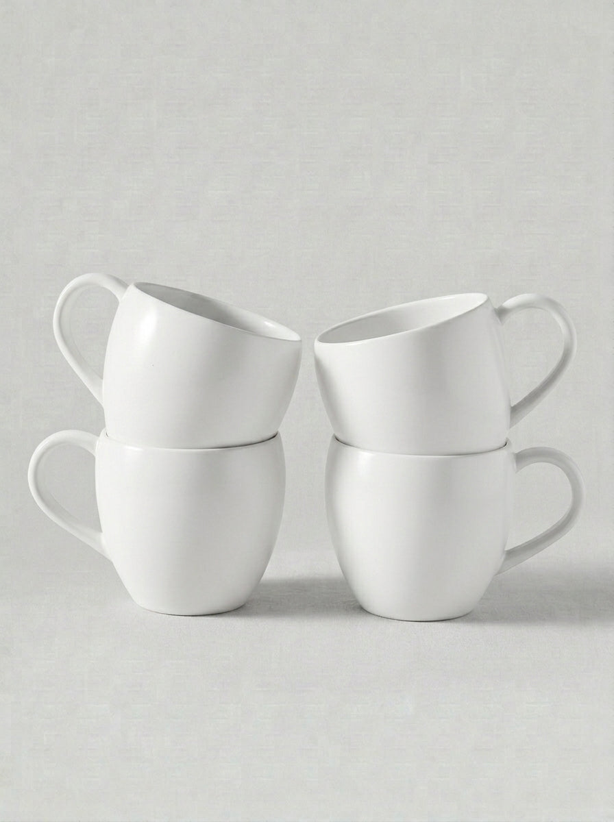 Modern Matte Black Stoneware Coffee Mug Set