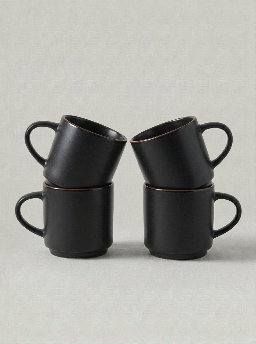 Nebula Dark Gray Ceramic Coffee Mug Set