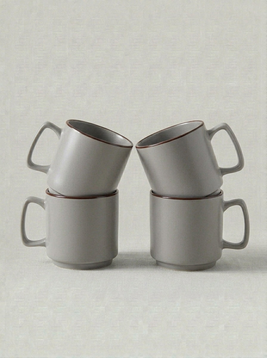 Nebula Dark Gray Ceramic Coffee Mug Set