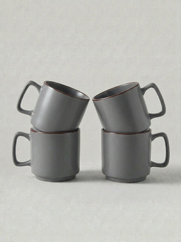 Nebula Dark Gray Ceramic Coffee Mug Set