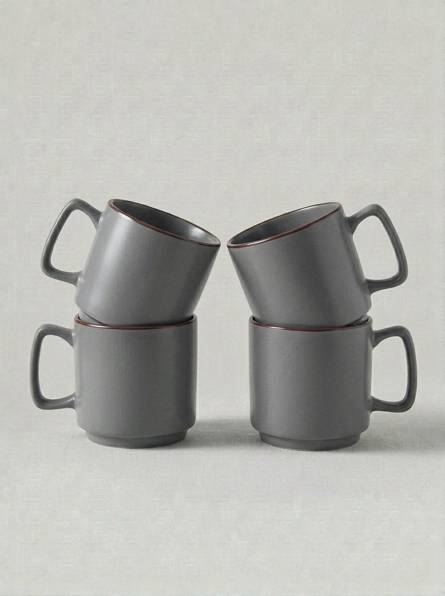 Nebula Dark Gray Ceramic Coffee Mug Set