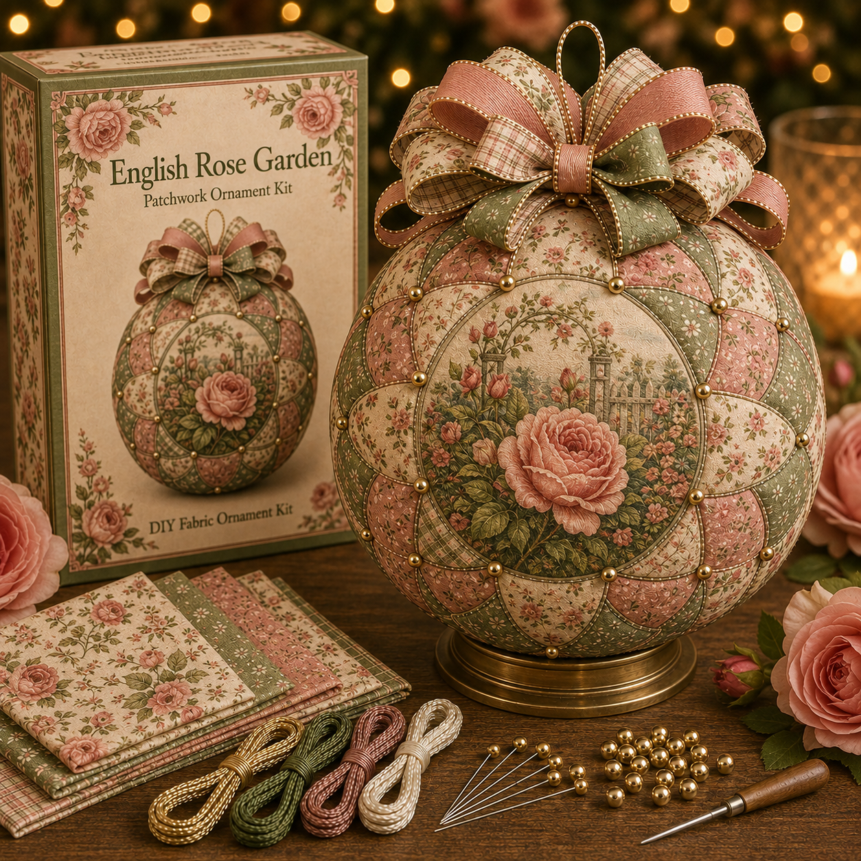 Garden & Birds Patchwork Ornament DIY Kit