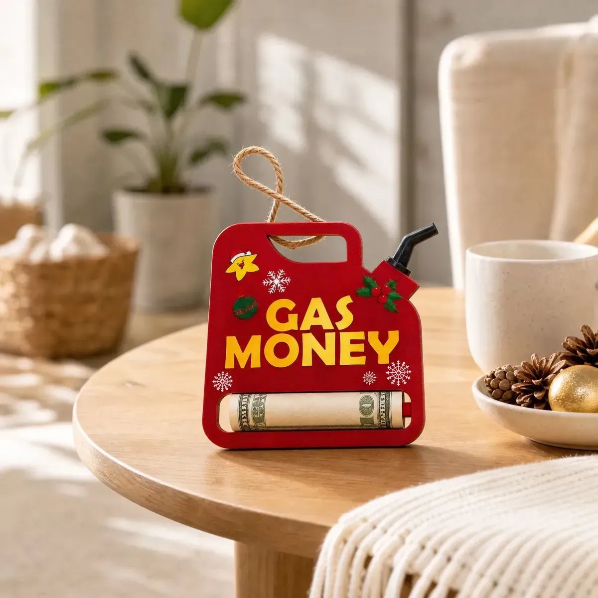 Christmas Gas Money Wooden Money Holder Set