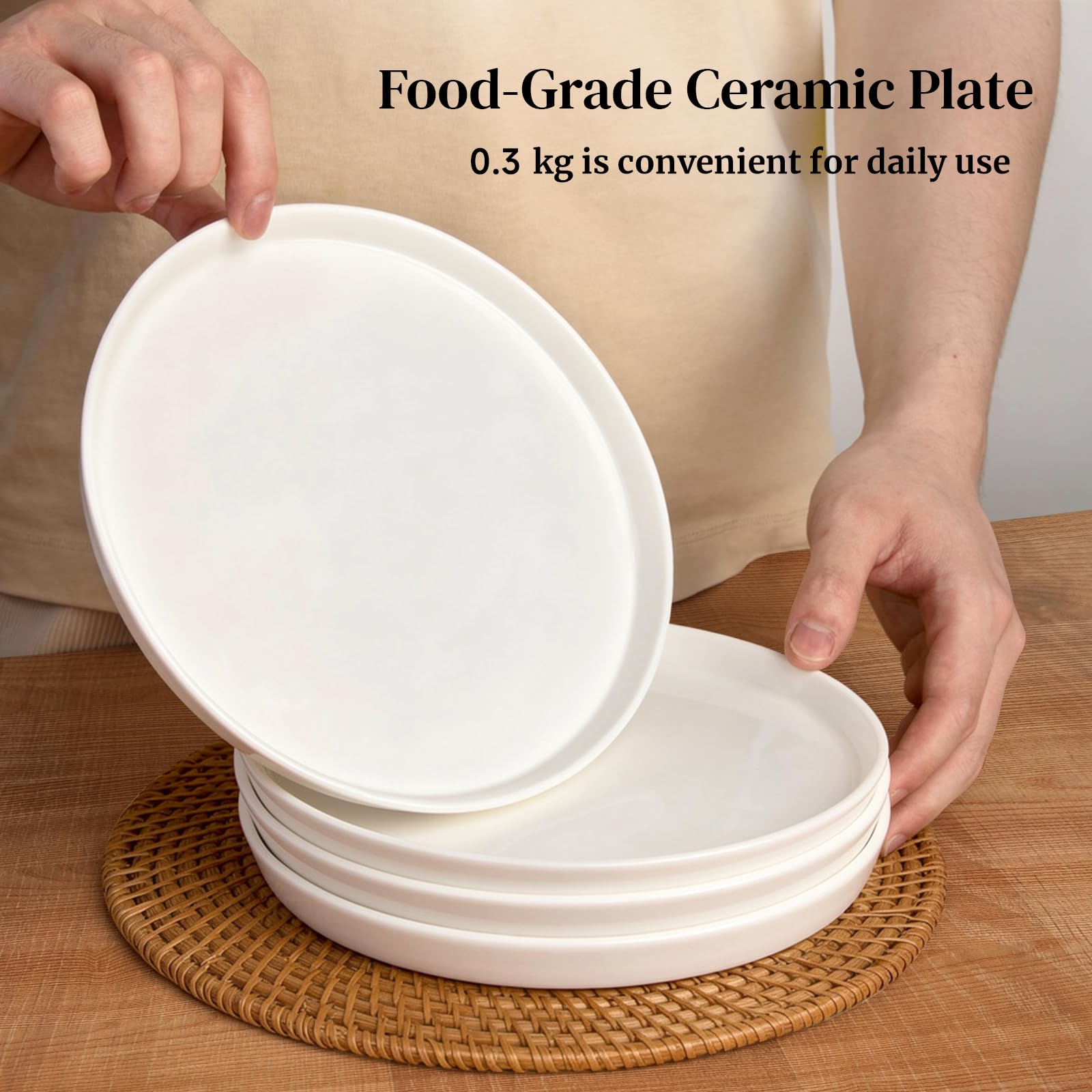 8" Porcelain Salad Plates Set of 6 – White Dessert & Appetizer Plates