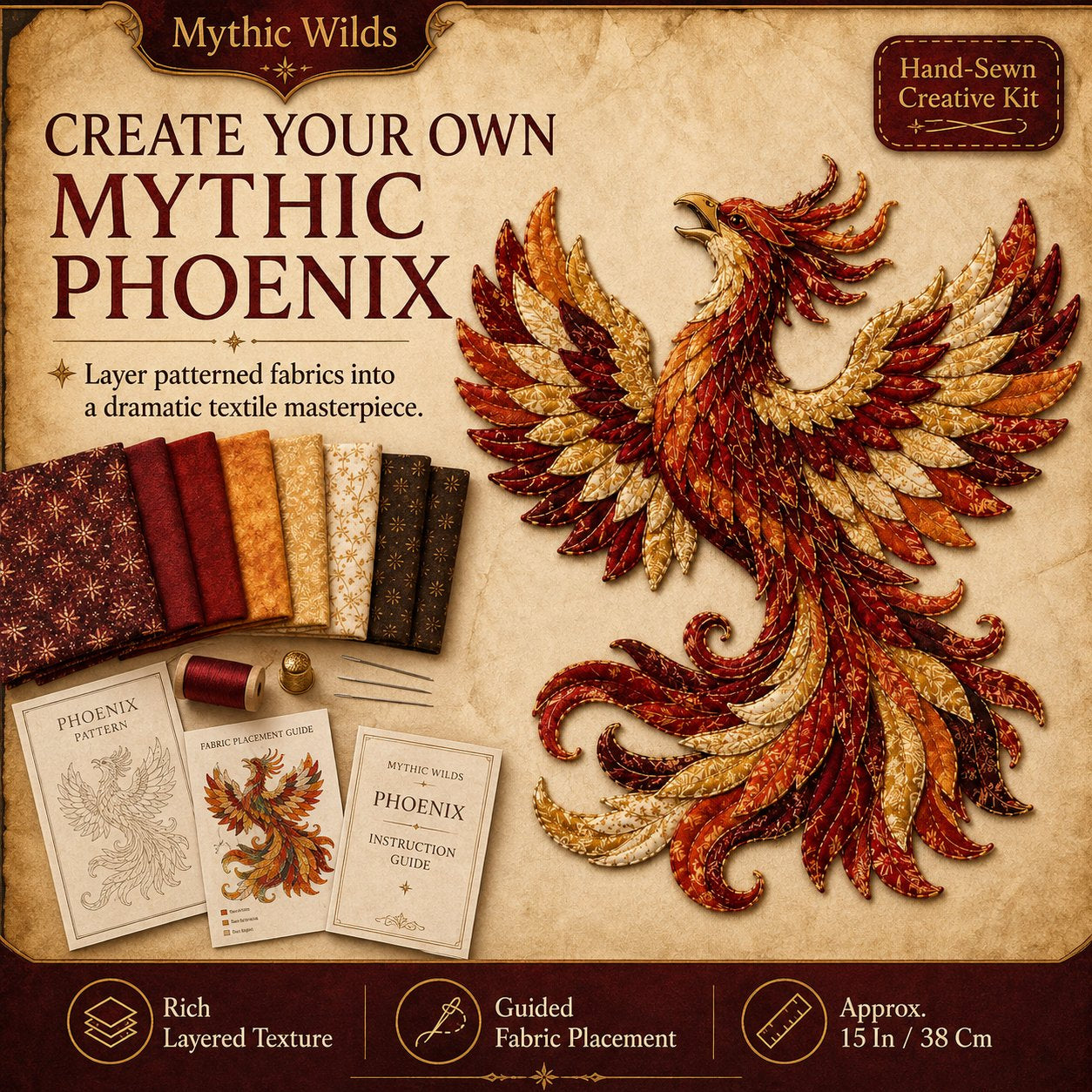 Beginner-Friendly Mythic Wilds DIY Layered Patchwork Art Kit