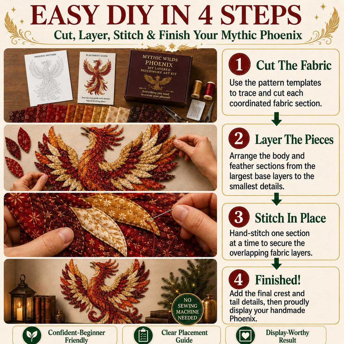 Beginner-Friendly Mythic Wilds DIY Layered Patchwork Art Kit