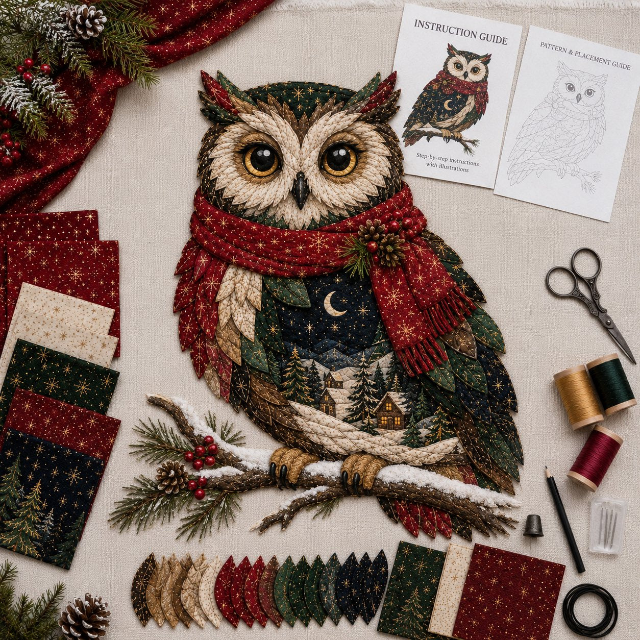 Christmas Woodland Wildlife DIY Patchwork Kit