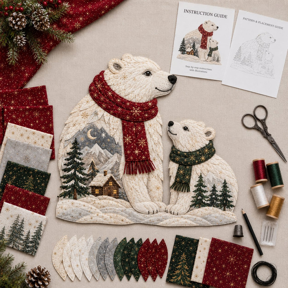 Christmas Woodland Wildlife DIY Patchwork Kit