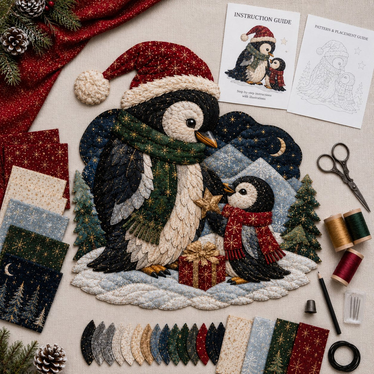 Christmas Woodland Wildlife DIY Patchwork Kit