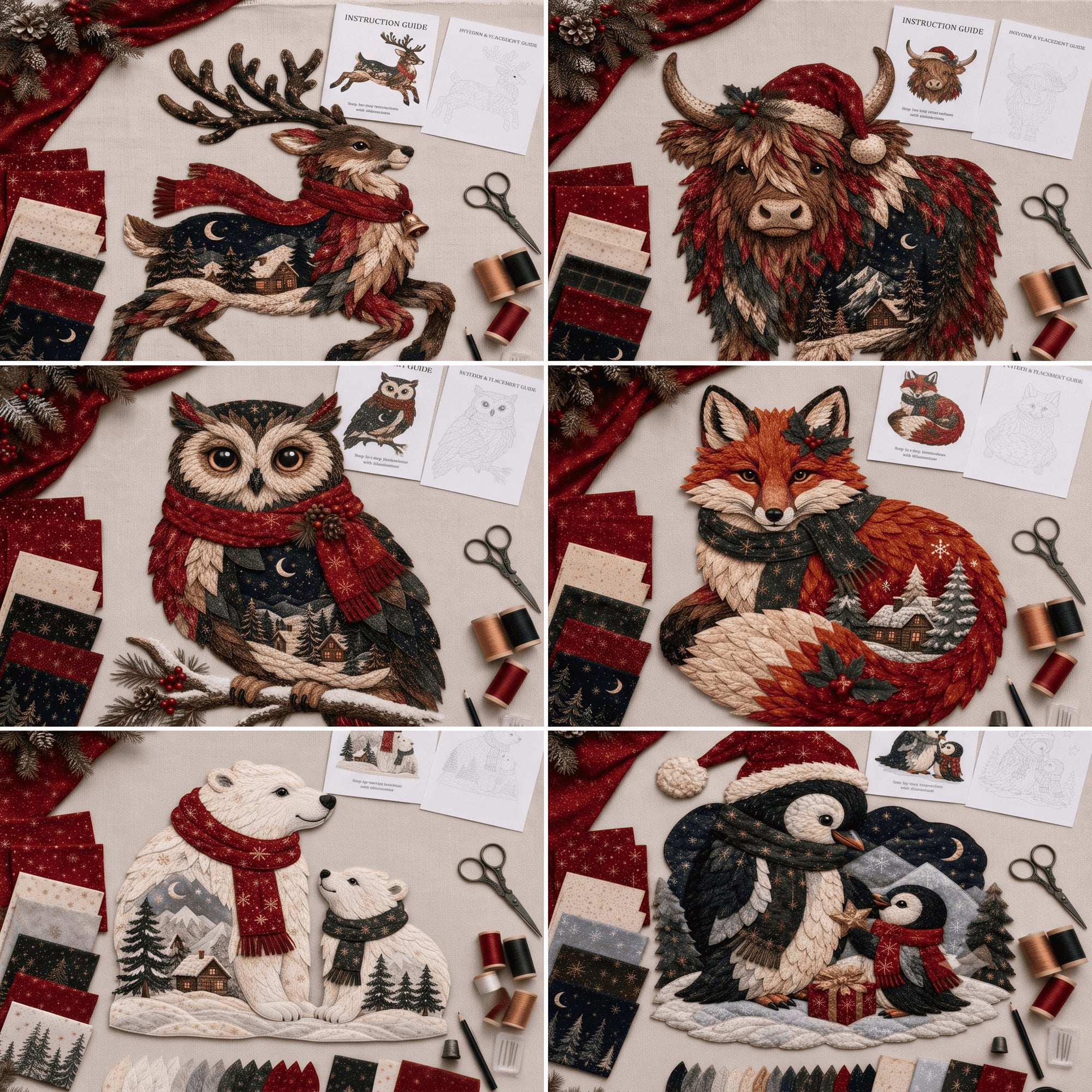 Christmas Woodland Wildlife DIY Patchwork Kit