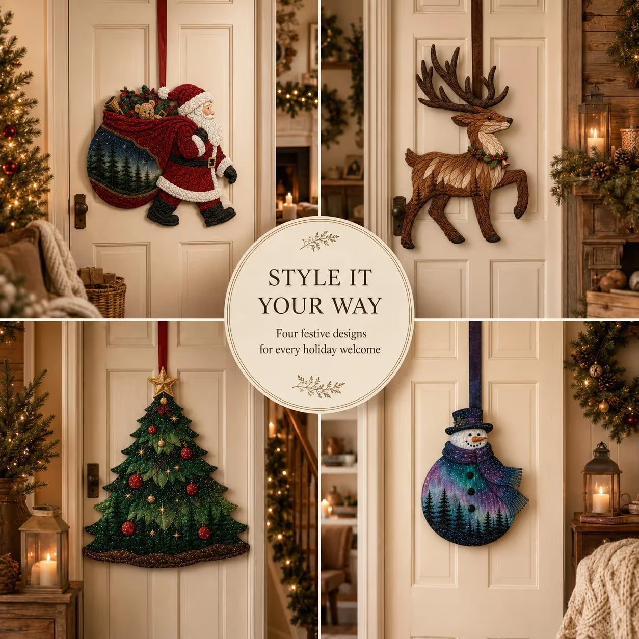 Christmas Fabric Art Door Hanging Craft Kit