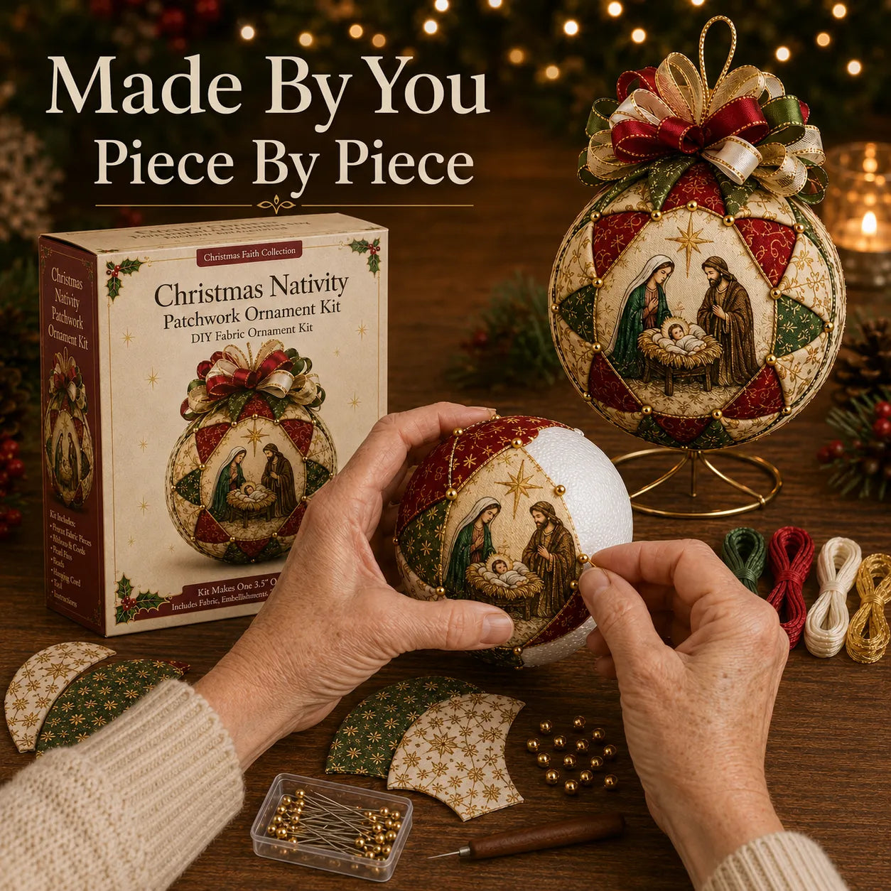 Christmas Nativity Patchwork Ornament DIY Kit