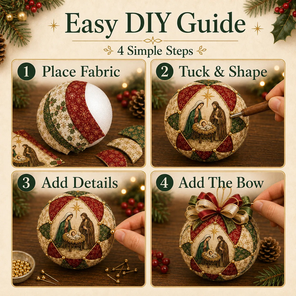Christmas Nativity Patchwork Ornament DIY Kit