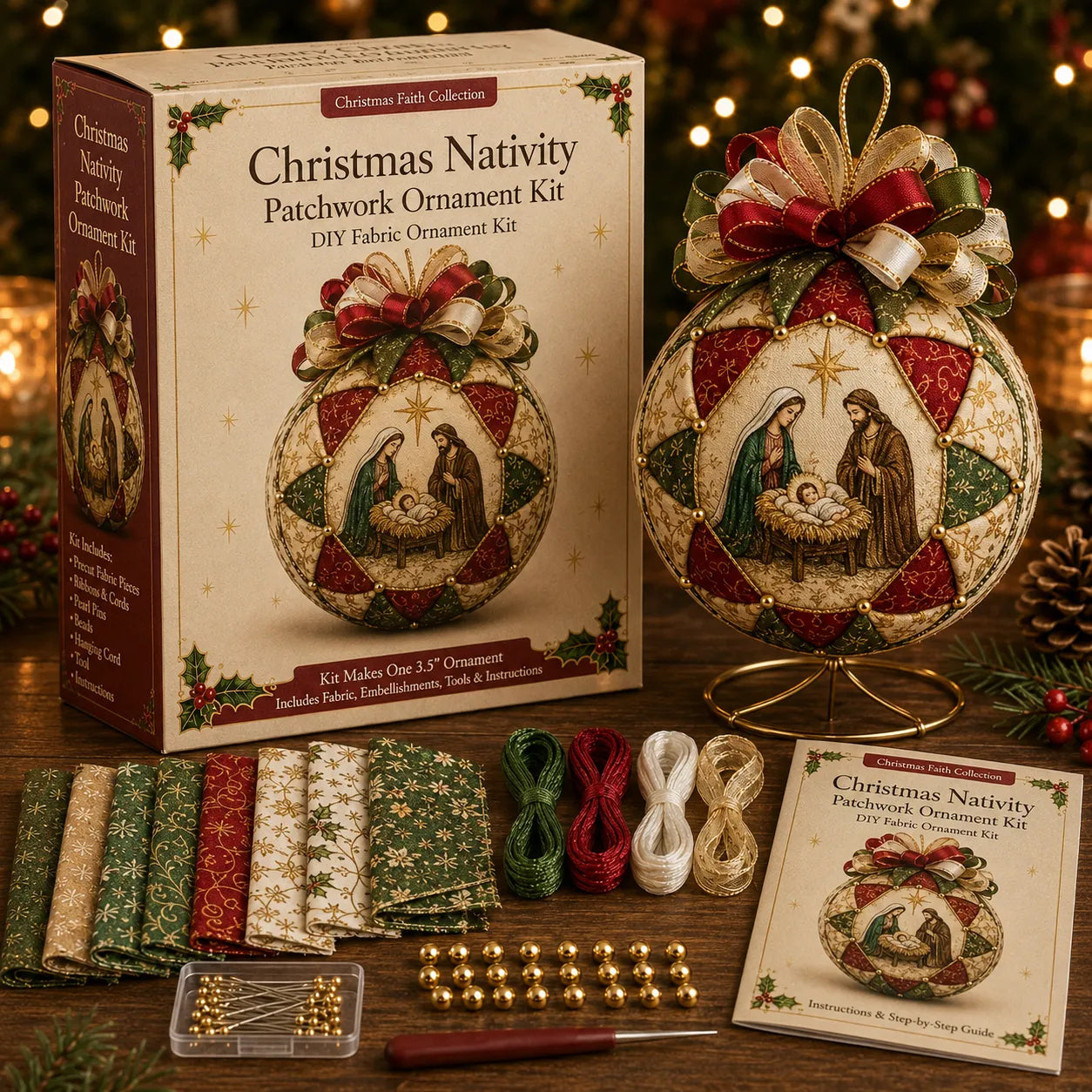 Christmas Nativity Patchwork Ornament DIY Kit
