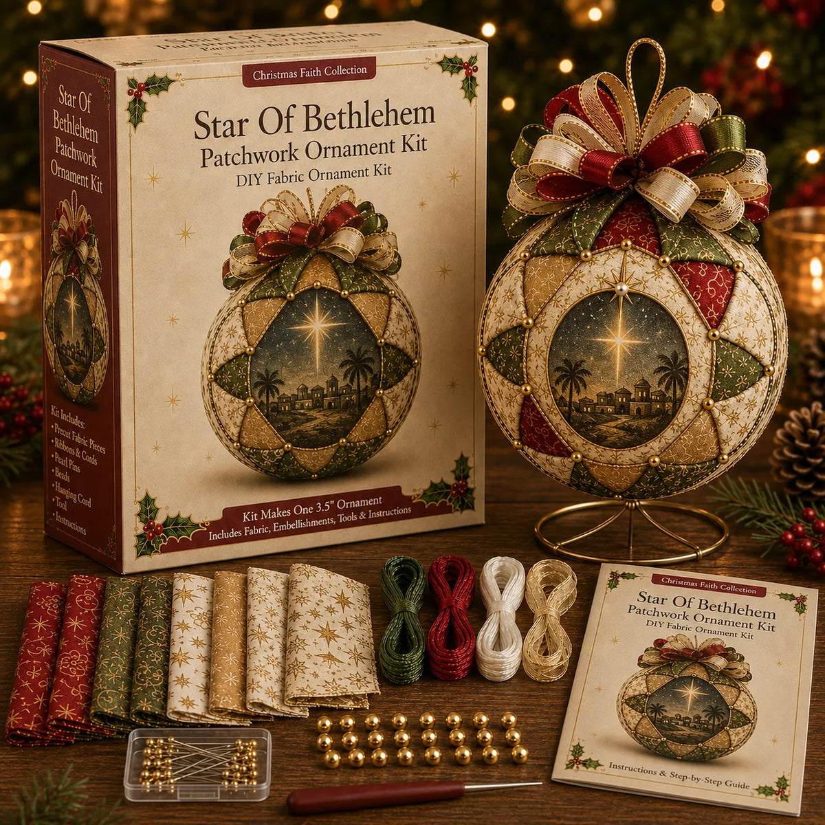 Christmas Nativity Patchwork Ornament DIY Kit