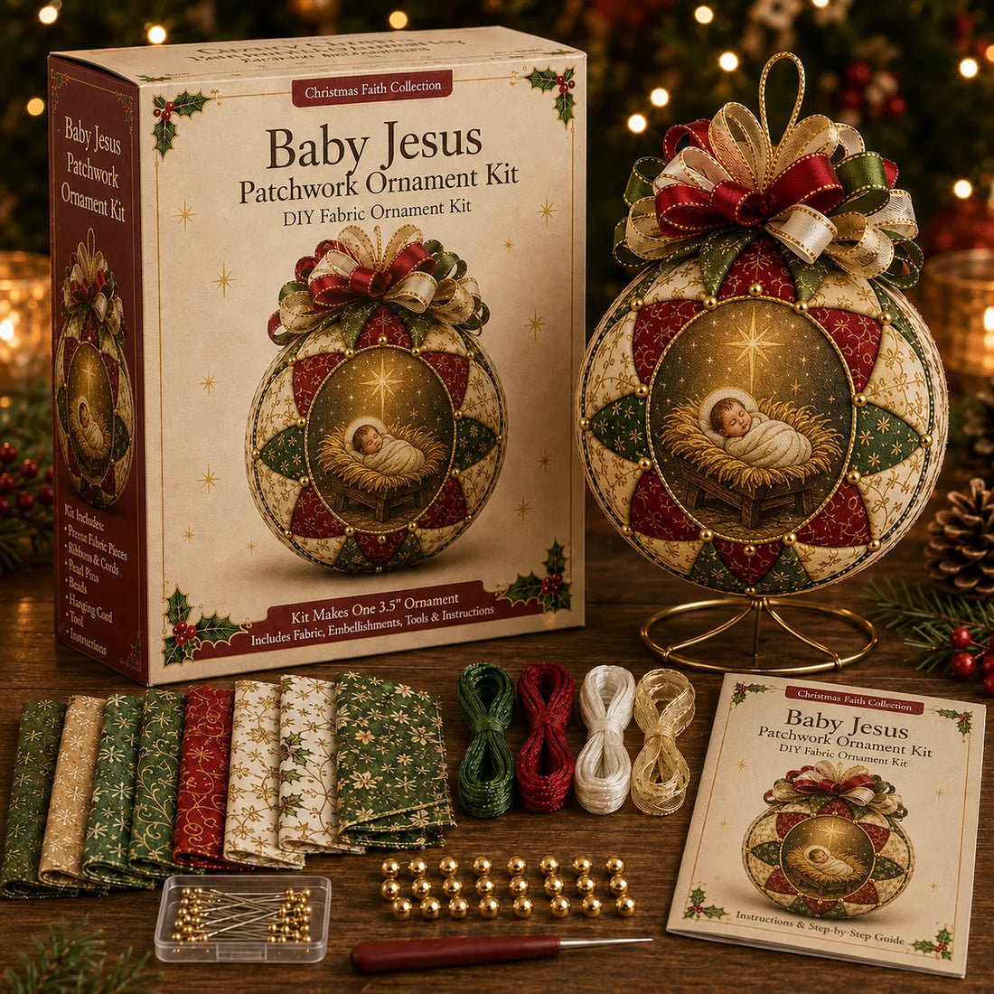 Christmas Nativity Patchwork Ornament DIY Kit