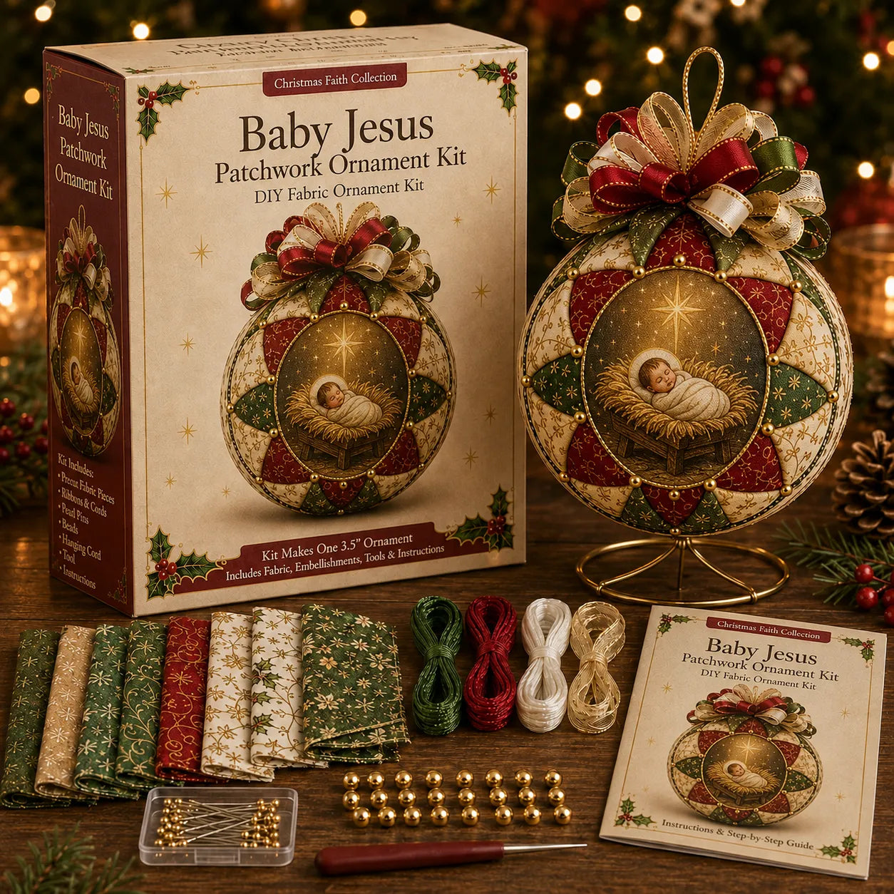 Christmas Nativity Patchwork Ornament DIY Kit