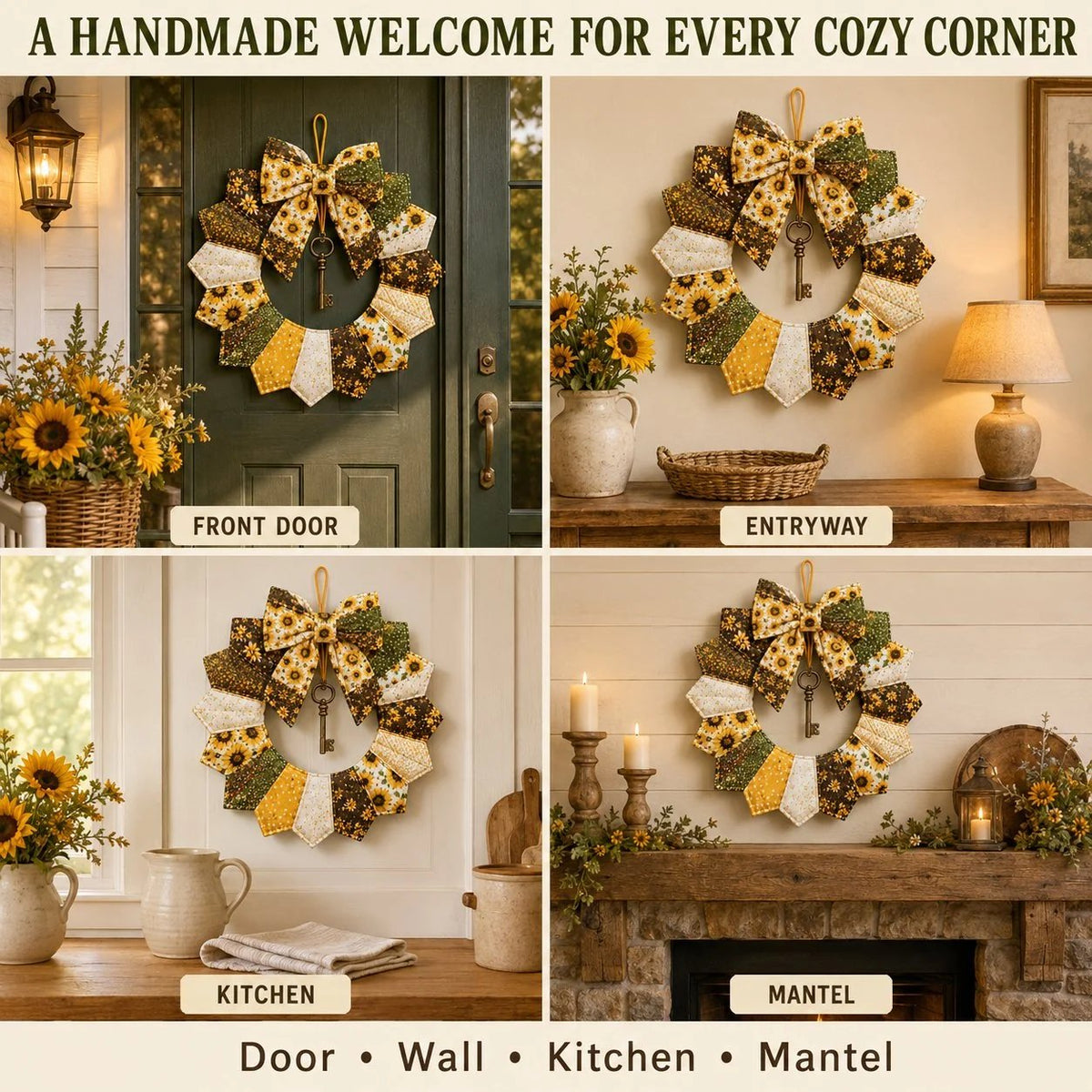 Beginner-Friendly DIY Seasonal Patchwork Wreath Kit Collection
